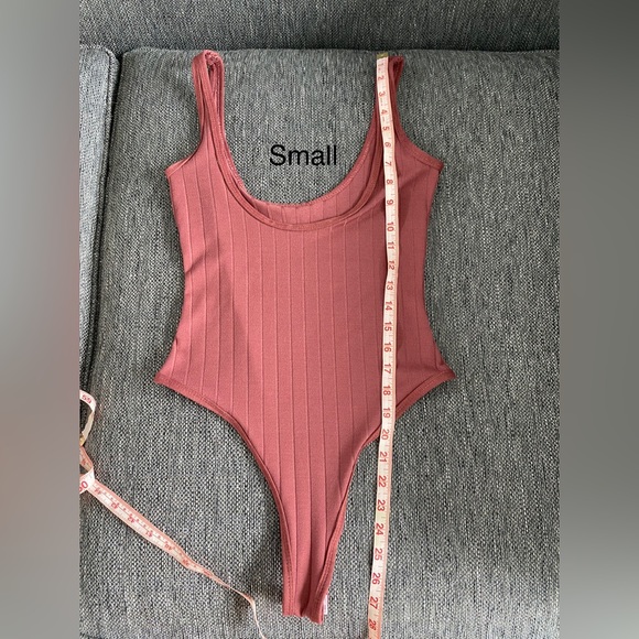 Pink Burgundy bodysuit ribbed small medium NWT - Picture 11 of 14